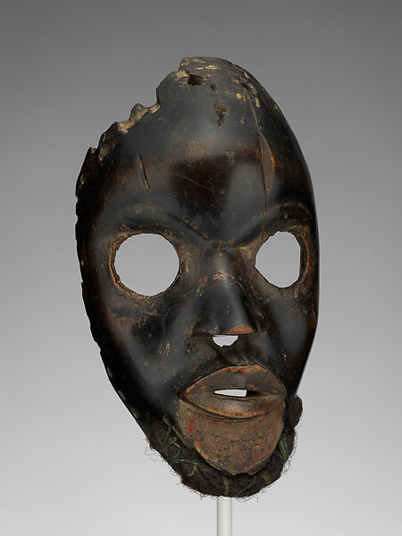 Gunyege face mask, Dan artist, Wood, felt, human hair, cord, iron, clay, pigment(?), tukula(?), Dan peoples