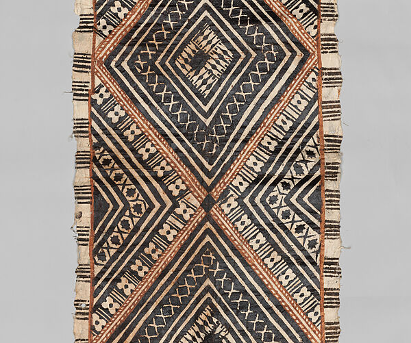 Painted Barkcloth (Masi kesa), Barkcloth, pigment, Fijian
