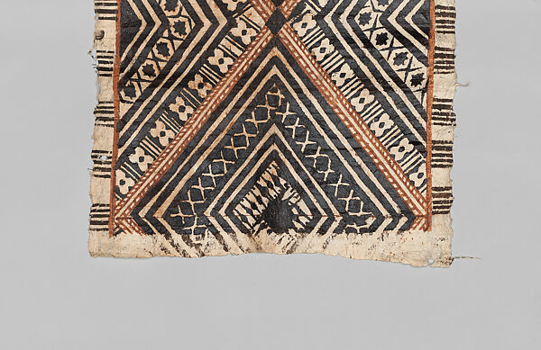 Painted Barkcloth (Masi kesa), Barkcloth, pigment, Fijian