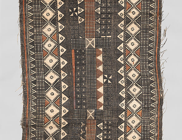 Painted Barkcloth (Masi kesa), Barkcloth, pigment, Fijian