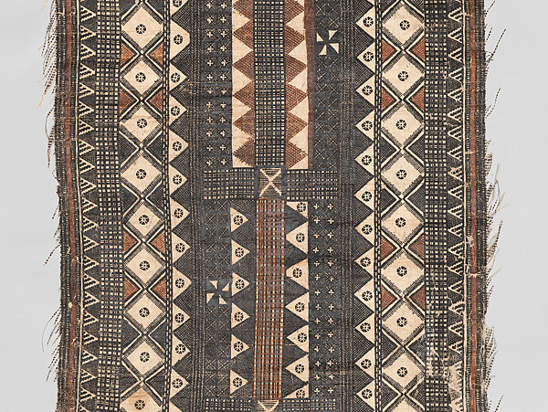Painted Barkcloth (Masi kesa), Barkcloth, pigment, Fijian