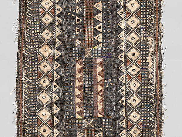 Painted Barkcloth (Masi kesa), Barkcloth, pigment, Fijian
