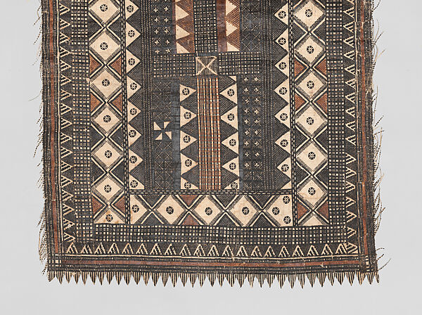 Painted Barkcloth (Masi kesa), Barkcloth, pigment, Fijian