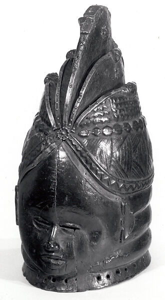 Helmet Mask (Bundu), Wood, metal, pigment, Mende peoples 