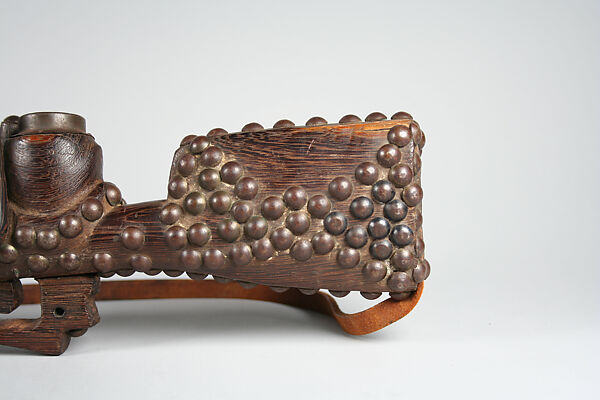 Pipe: Rifle, Wood, brass, leather, Chokwe peoples