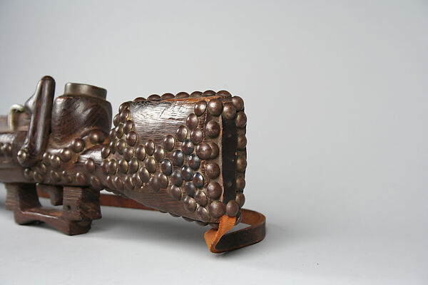 Pipe: Rifle, Wood, brass, leather, Chokwe peoples