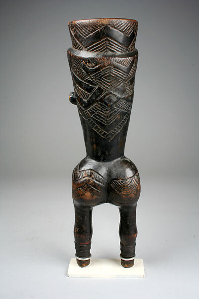 Vessel: Female Figure, Wood, metal, Kuba peoples
