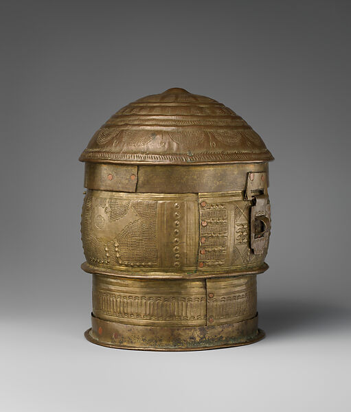 Lidded Vessel (Forowa), Brass (hammered), Asante