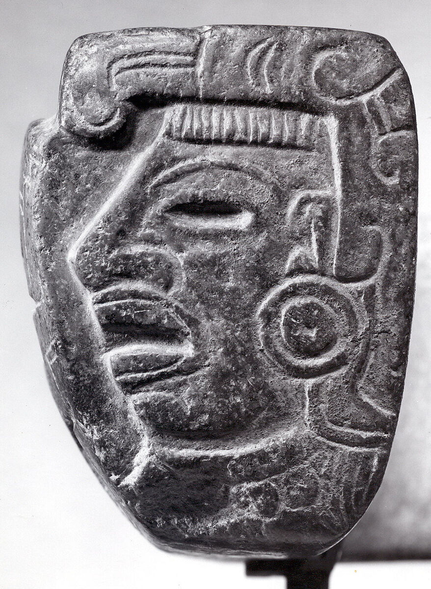Frog yoke, Classic Veracruz artist(s), Greenstone, pigment (probably hematite), Veracruz