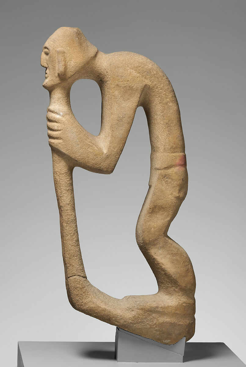 Agricultural deity with digging stick, Huastec artist(s), Sandstone, Huastec