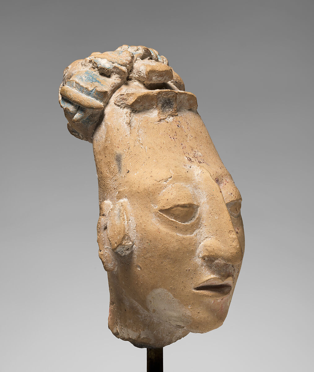 Head from a Figure, Ceramic, Maya
