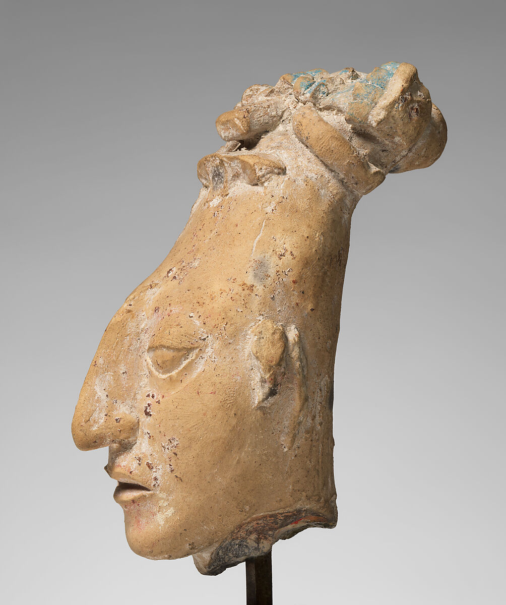 Head from a Figure, Ceramic, Maya