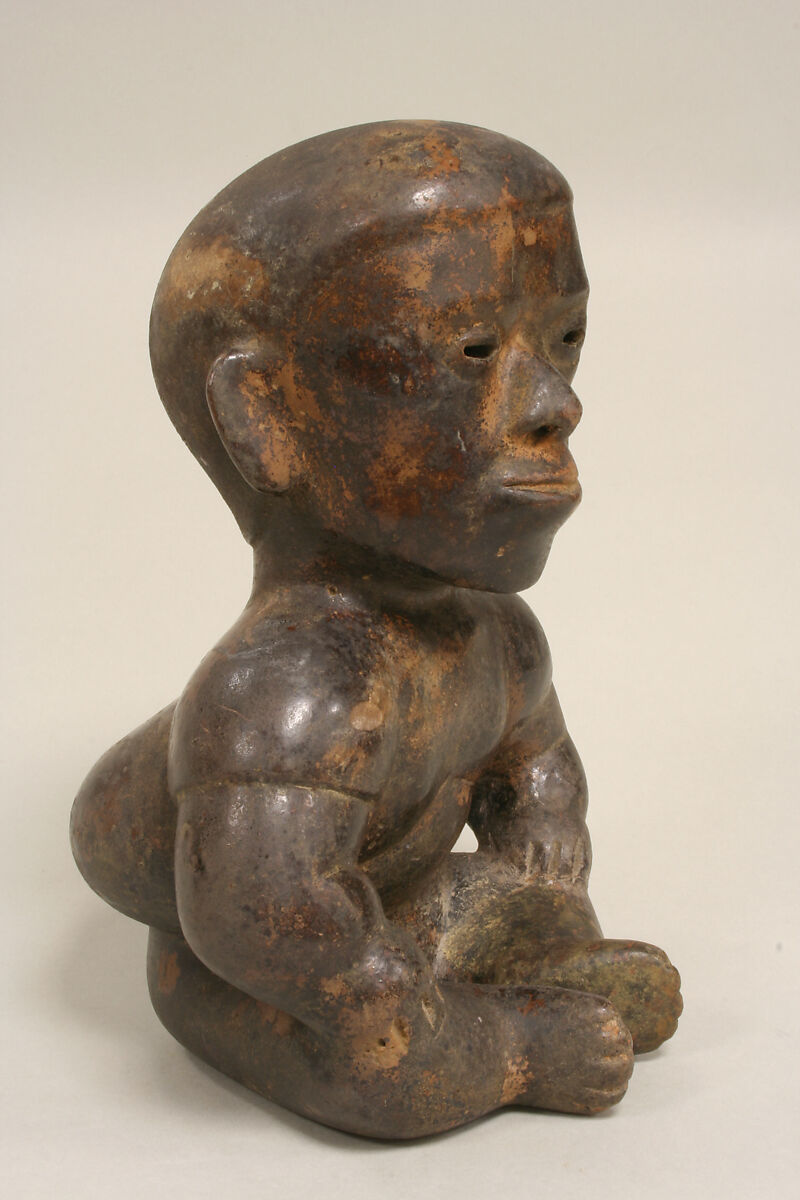 Seated Hunchback, Ceramic, Colima 