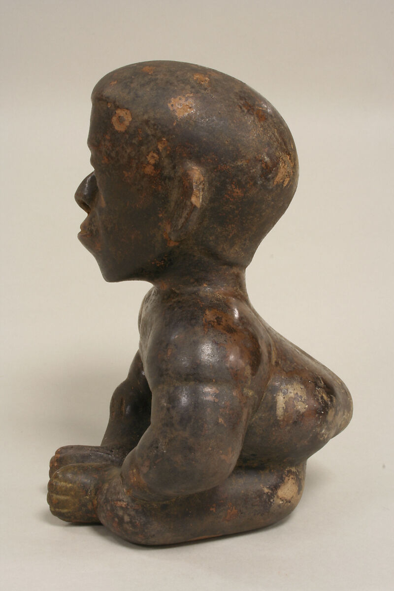 Seated Hunchback, Ceramic, Colima
