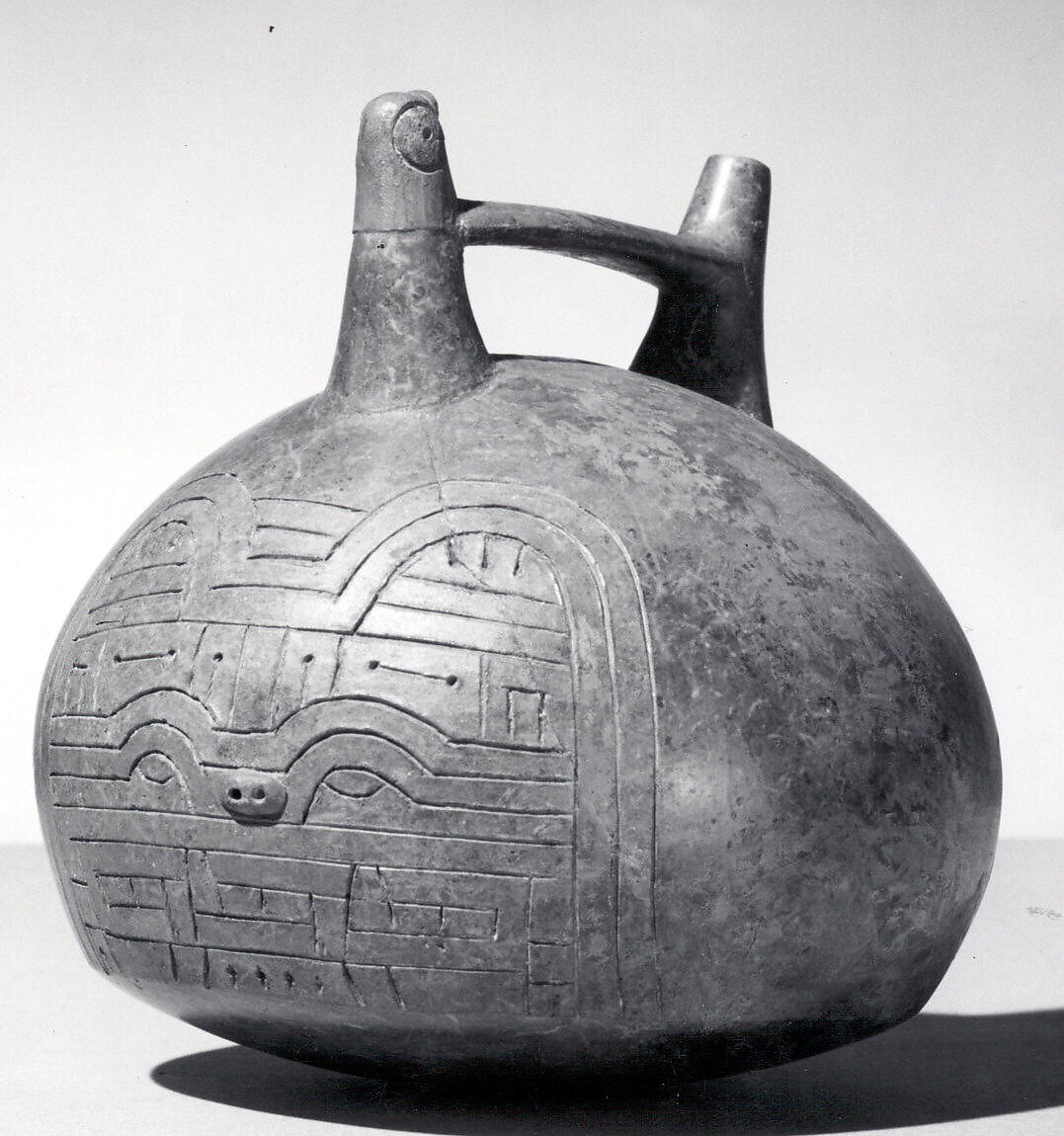 Bottle, Ceramic, pigment, Paracas