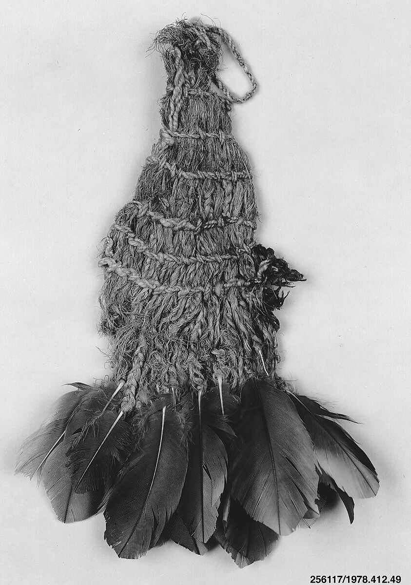 Feathered Ornament, Feathers, vegetable fiber, cotton, Central or south coast (?) 