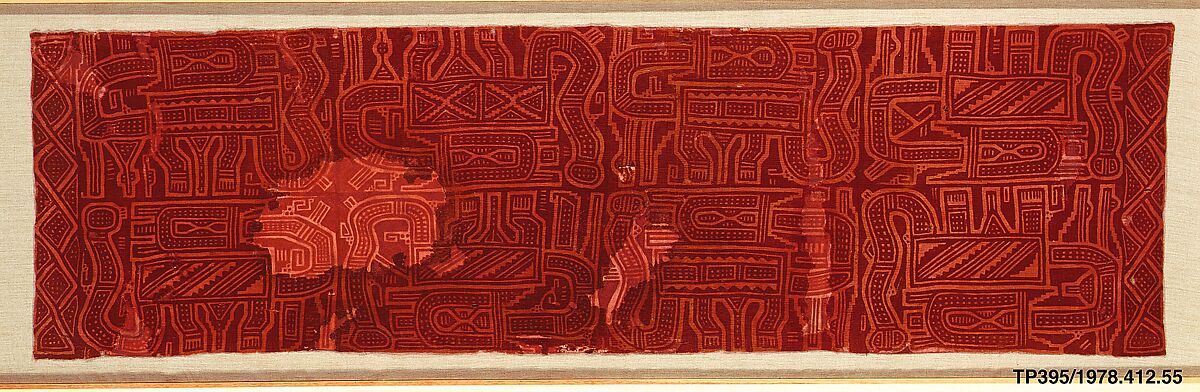 Mantle Fragment, Cotton, pigment, Paracas