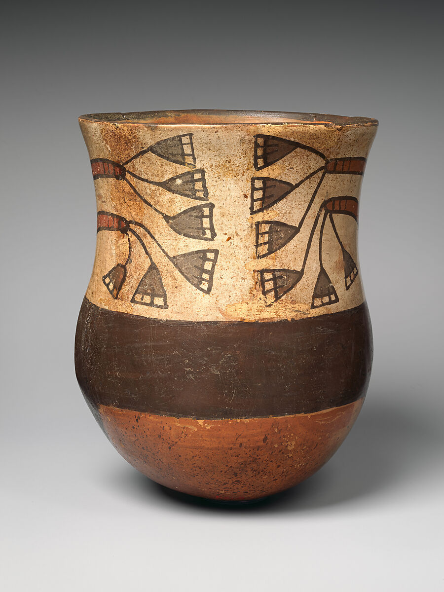 Head jar, Nasca artist(s), Ceramic, slip, Nasca