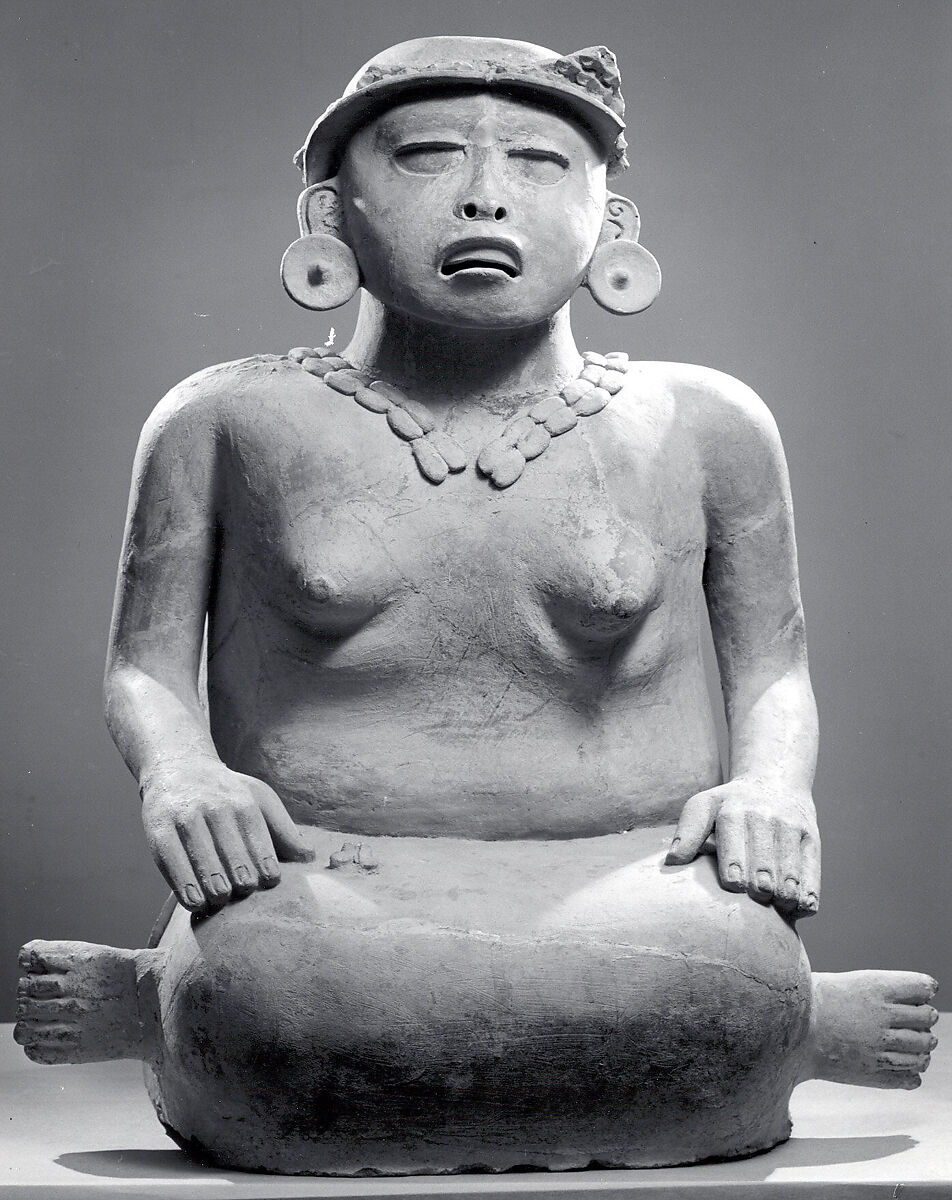 Seated Female Figure, Ceramic, Remojadas 