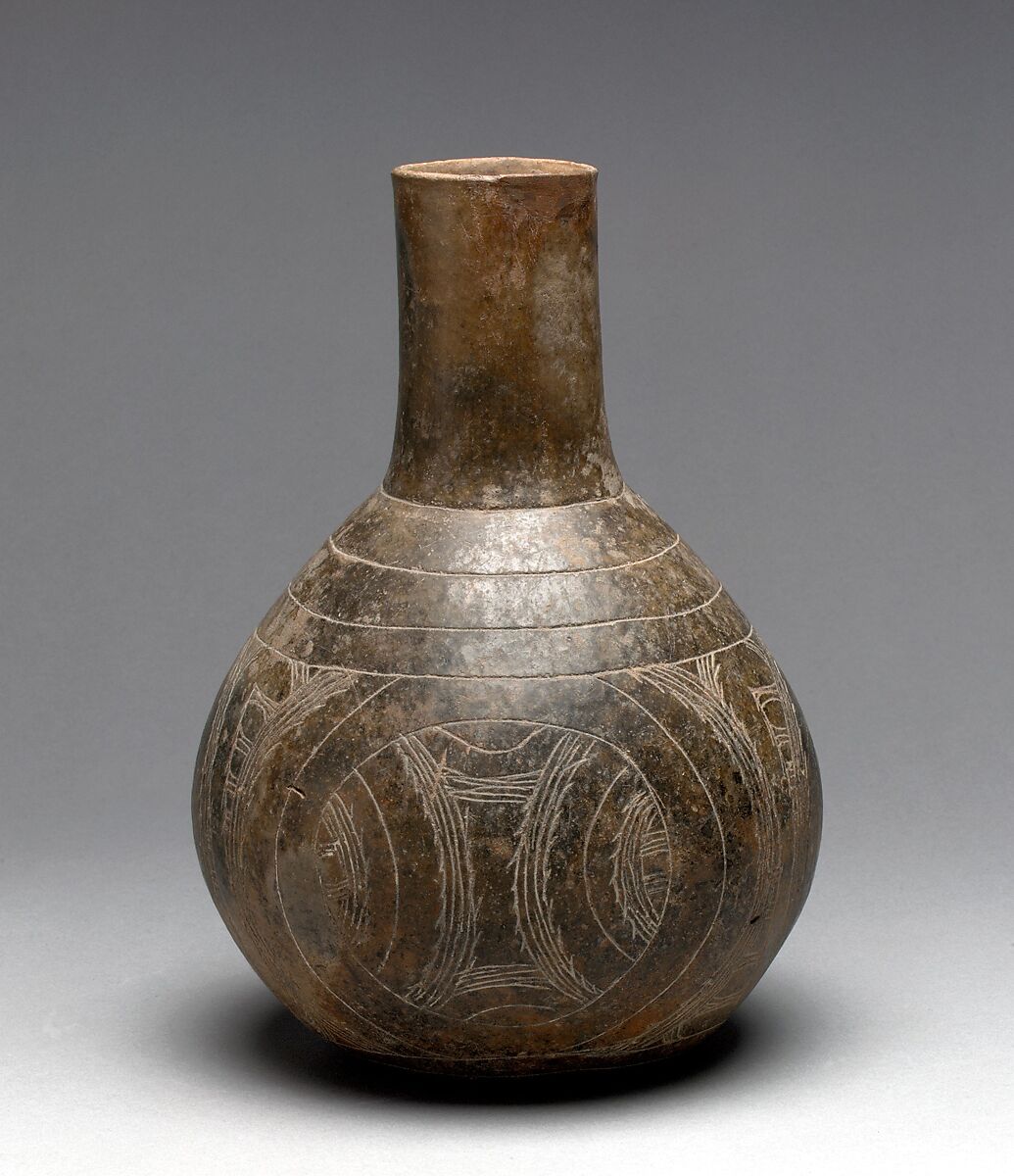 Bottle, Ceramic, pigment, Caddoan 