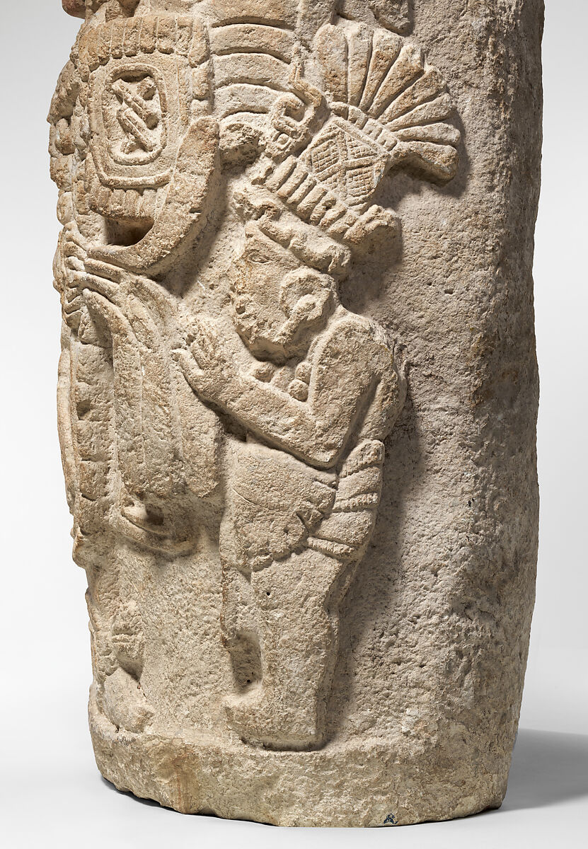 Column, Maya artist(s), Limestone, pigment, Maya
