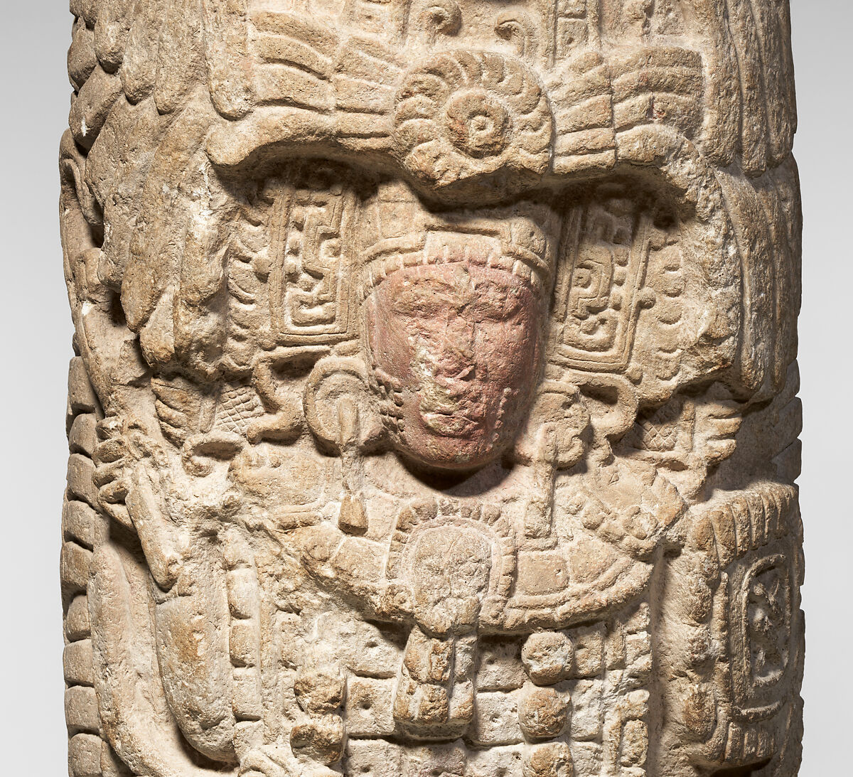 Column, Maya artist(s), Limestone, pigment, Maya