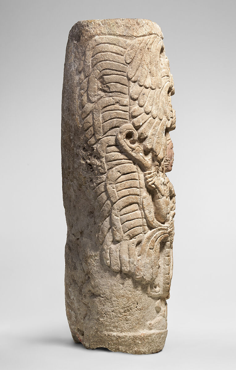 Column, Maya artist(s), Limestone, pigment, Maya