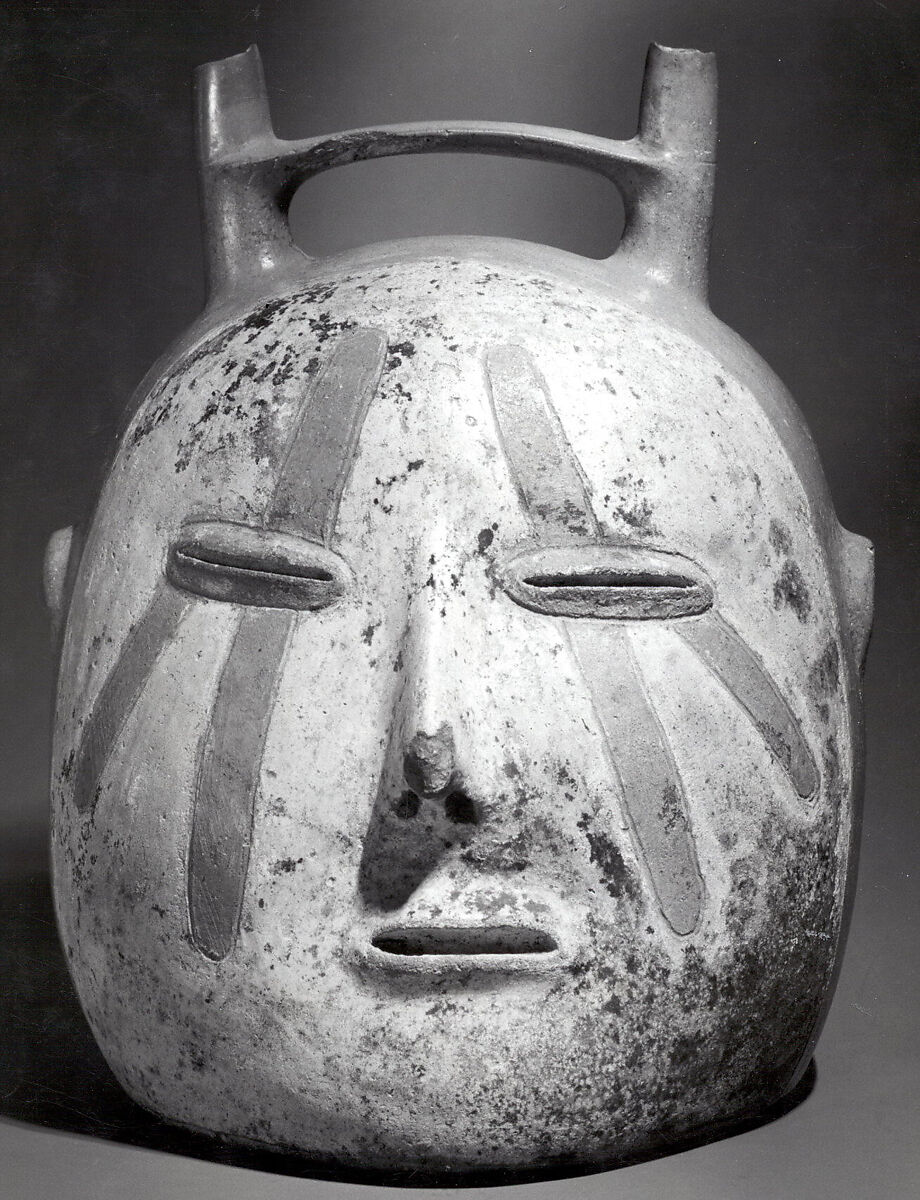 Bottle, Trophy-Head, Ceramic, Topará 