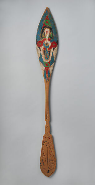 Decorated Paddle, Wood, pigment, Tapanahon Djuka
