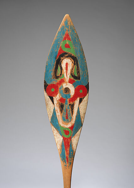 Decorated Paddle, Wood, pigment, Tapanahon Djuka