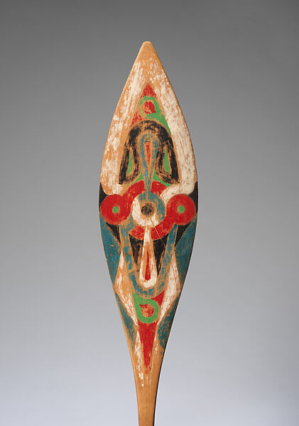 Decorated Paddle, Wood, pigment, Tapanahon Djuka