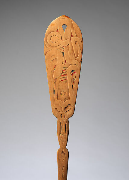 Decorated Paddle, Wood, pigment, Tapanahon Djuka
