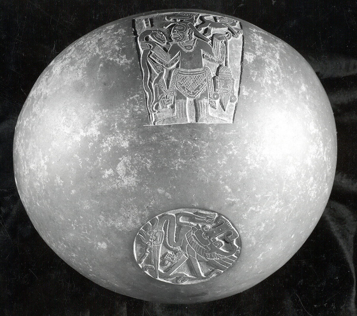 Carved Bowl, Ceramic, pigment, Veracruz 
