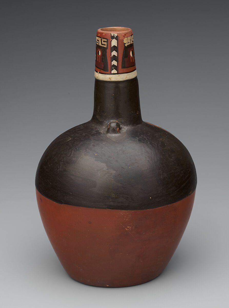 Bottle with deity, Wari artist(s), Ceramic, slip, Wari