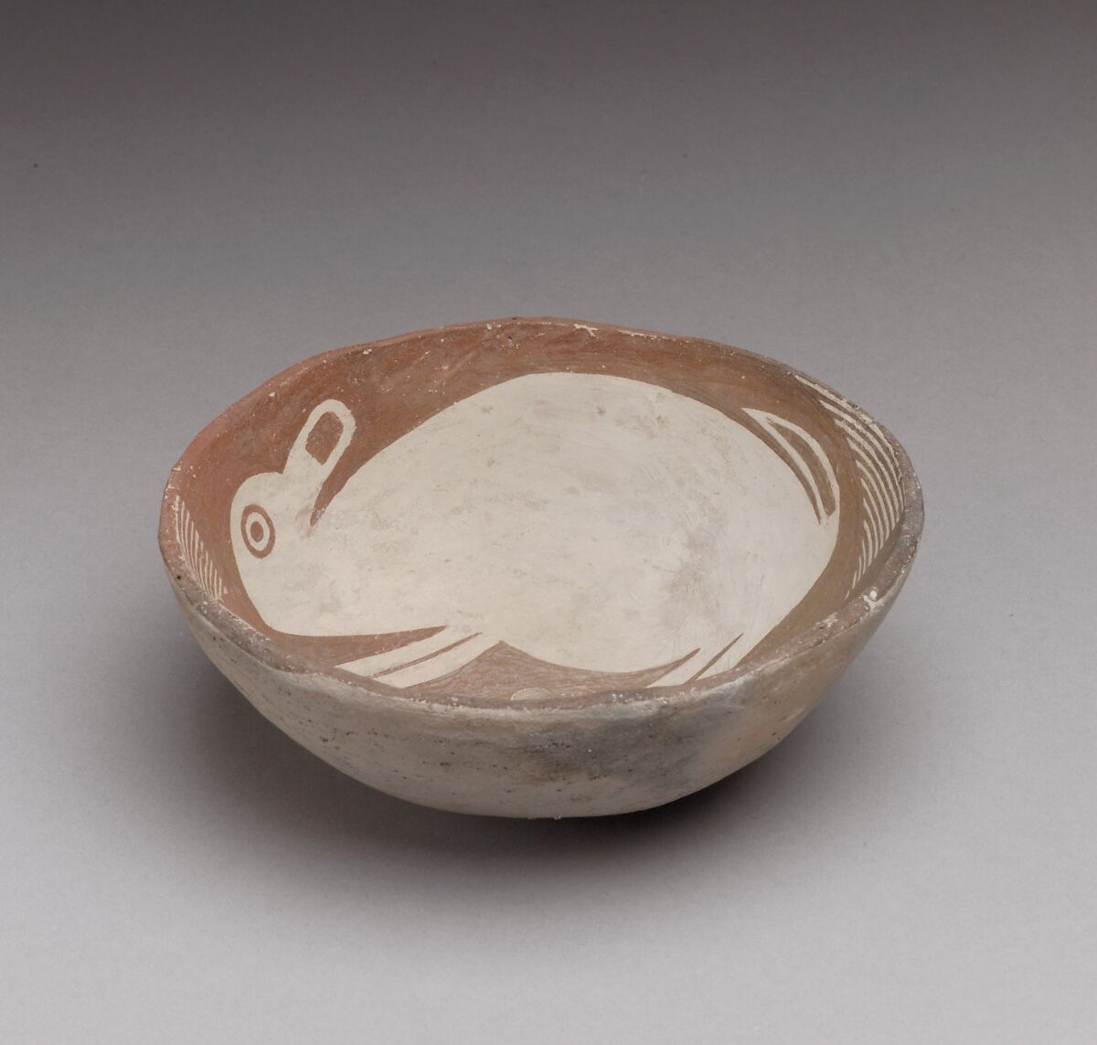 Bowl with Two Rabbits, Ceramic, Mimbres