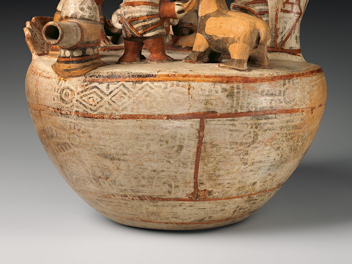 Vessel with ritual scene, Recuay artist(s), Ceramic, slip, Recuay