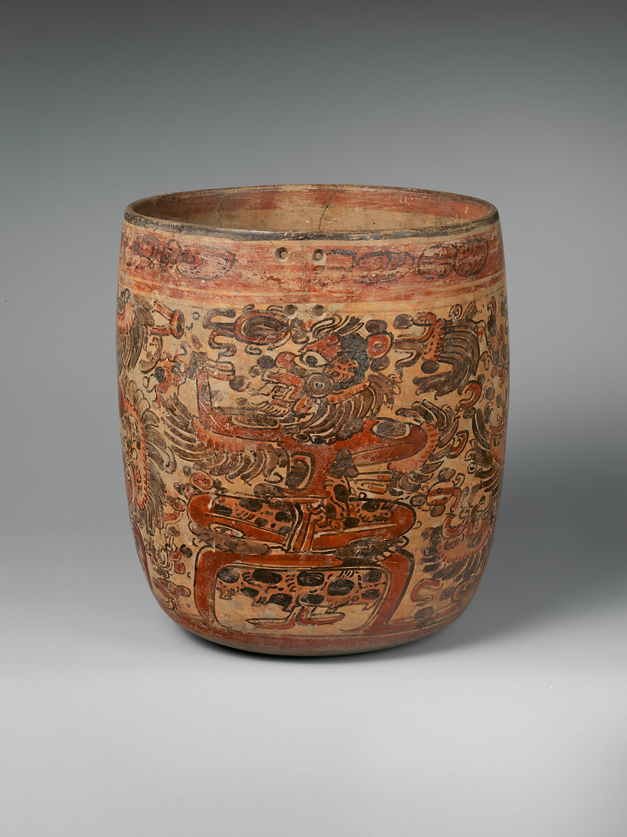 Vessel, Seated Deities, Ceramic, Maya