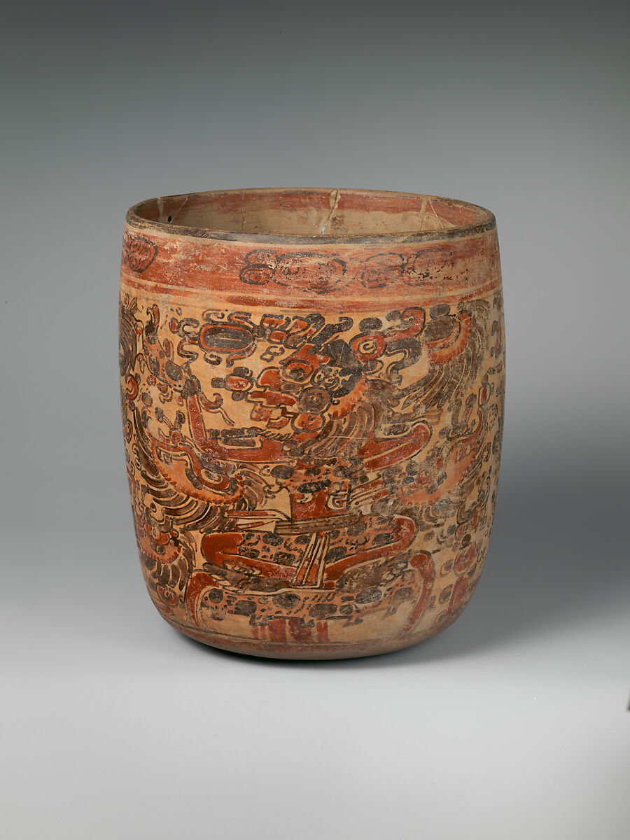 Vessel, Seated Deities, Ceramic, Maya