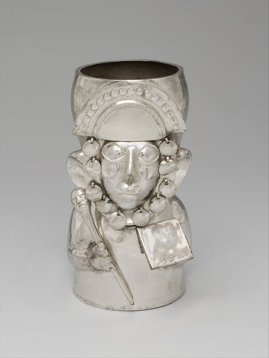 Warrior Vessel, Silver, Chimú 