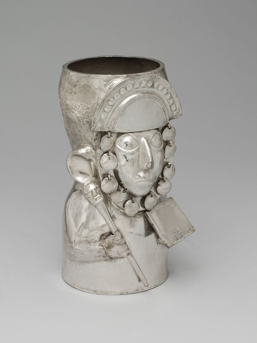 Warrior vessel, Chimú artist(s), Silver, Chimú