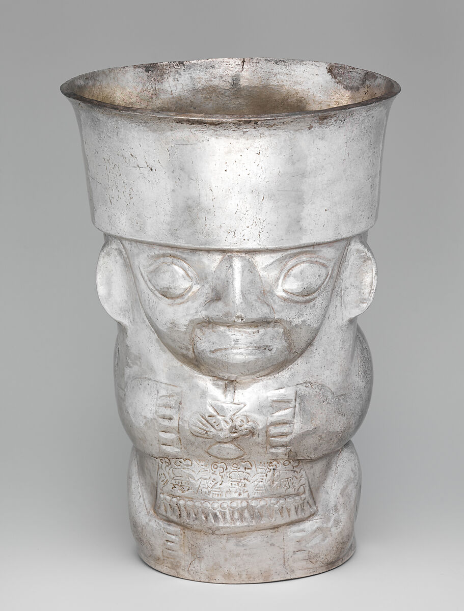 Hunchback Figure Beaker, Silver, Chimú 