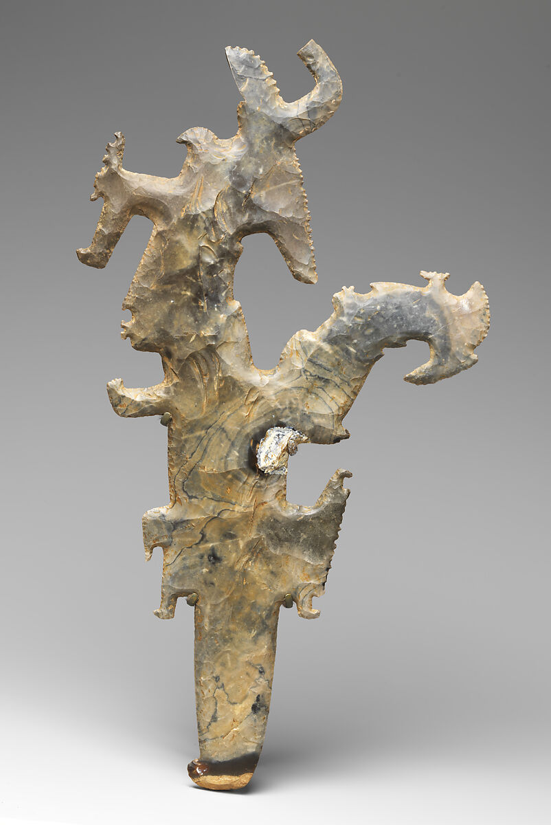 Scepter with profile figures, Flint, Maya