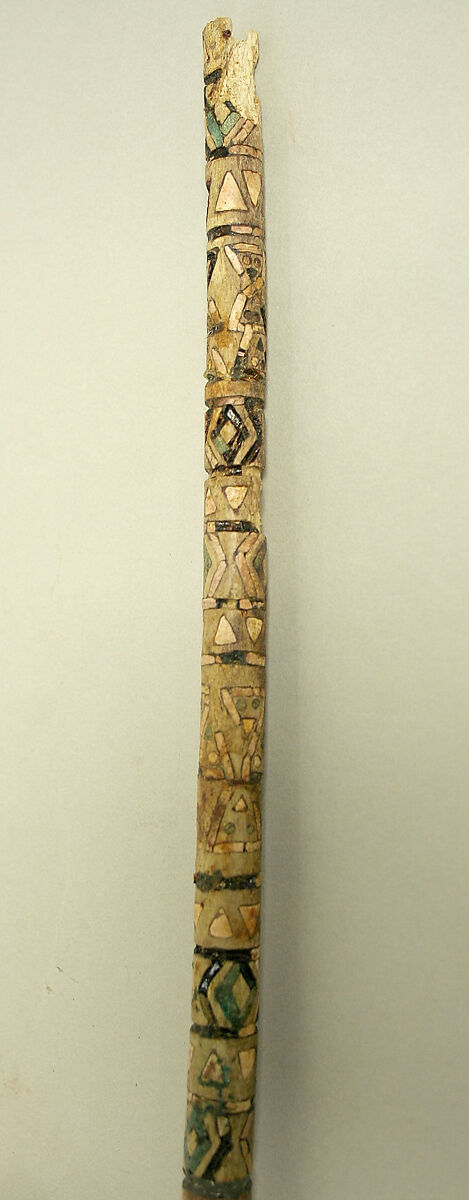 Spear Thrower with Feline, Bone, stone, shell, sennit, turquoise (?), Moche