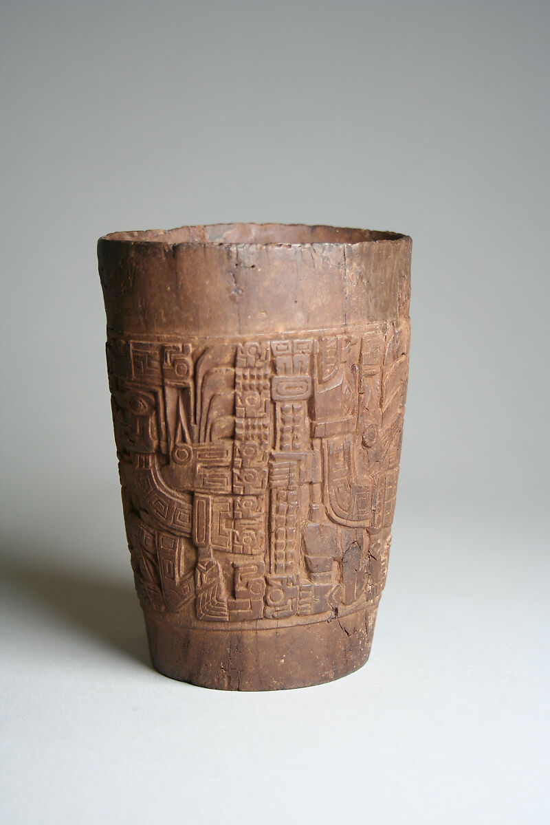 Kero (beaker), Tiwanaku artist(s), Wood, Tiwanaku
