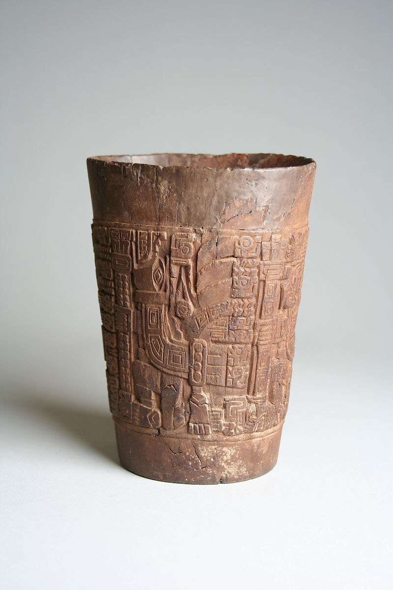 Kero (beaker), Tiwanaku artist(s), Wood, Tiwanaku