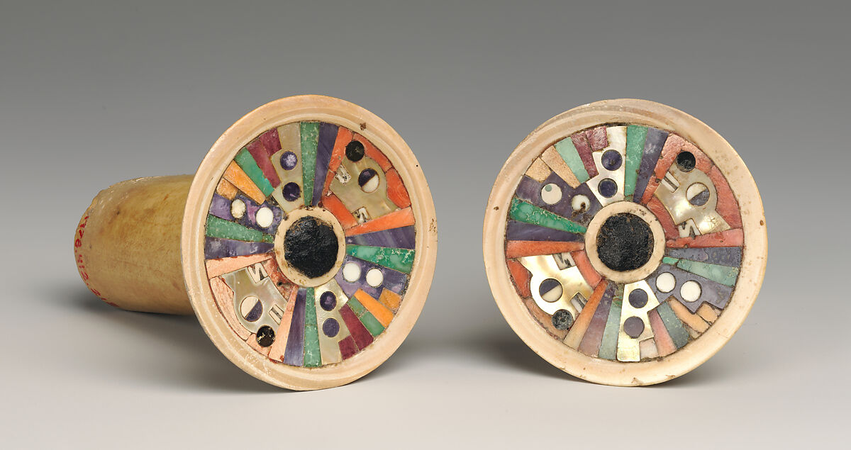 Ear ornament, Wari artist(s), Bone, shell, stone, resin, Wari