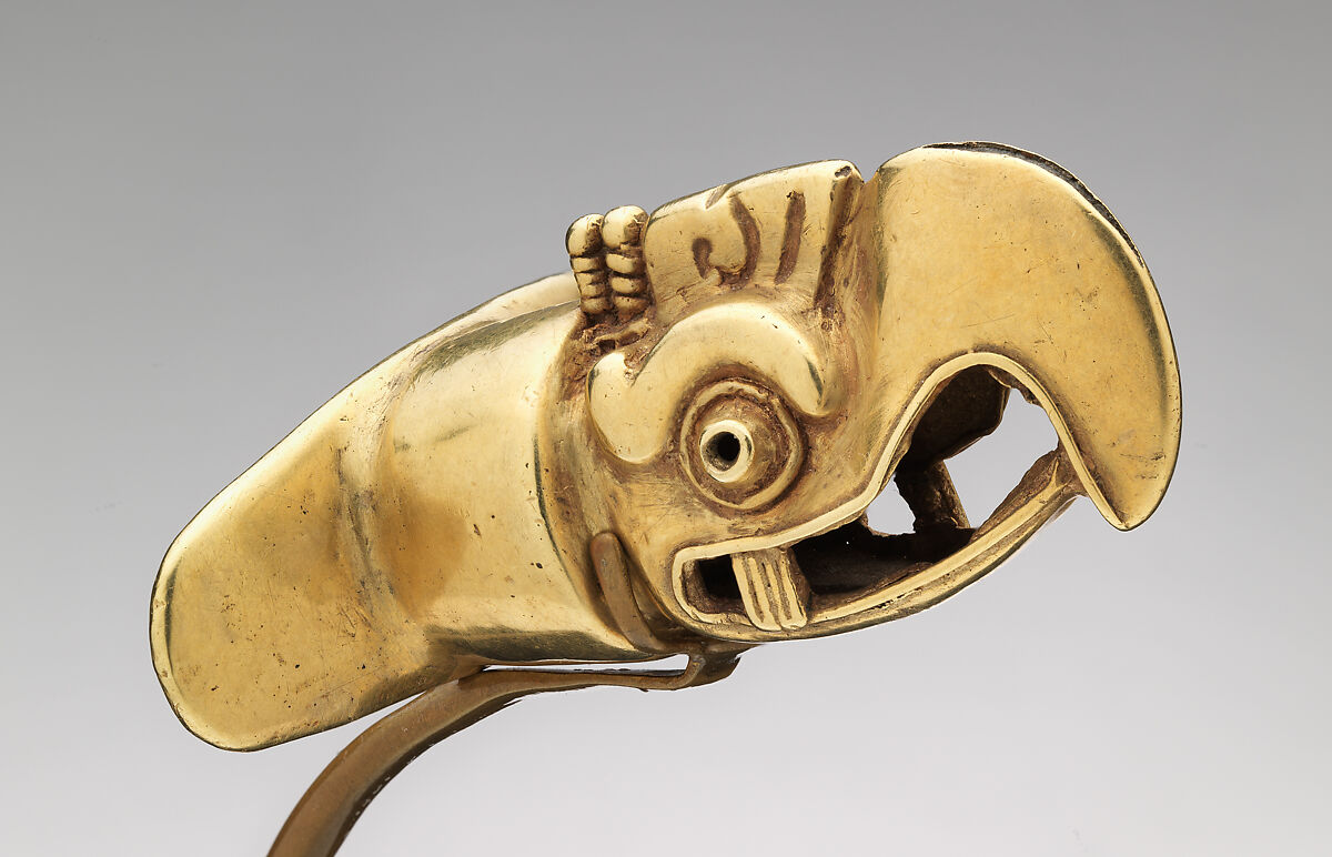 Labret, Eagle Head, Gold, Aztec 