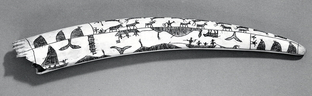 Engraved Ivory Tusk, Ivory, Inuit 