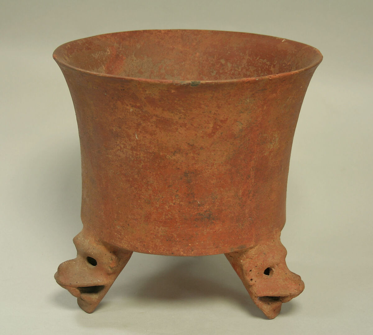 Tripod Vessel with Jaguar Head Feet, Ceramic, Costa Rica 