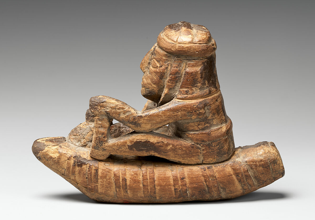 Figure in Boat, Wood, paint, Wari